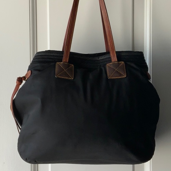 Dooney And Bourke Black All Weather Nylon And Leather Trim Handbag - Picture 4 of 10